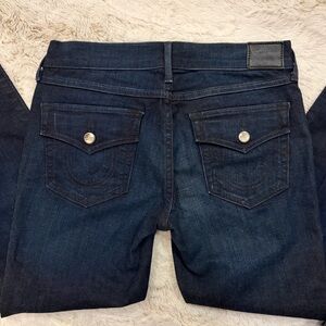 🧲 True Religion Casey Super LOW Rise Jeans – Swarovski Crystal | Y2K ✨